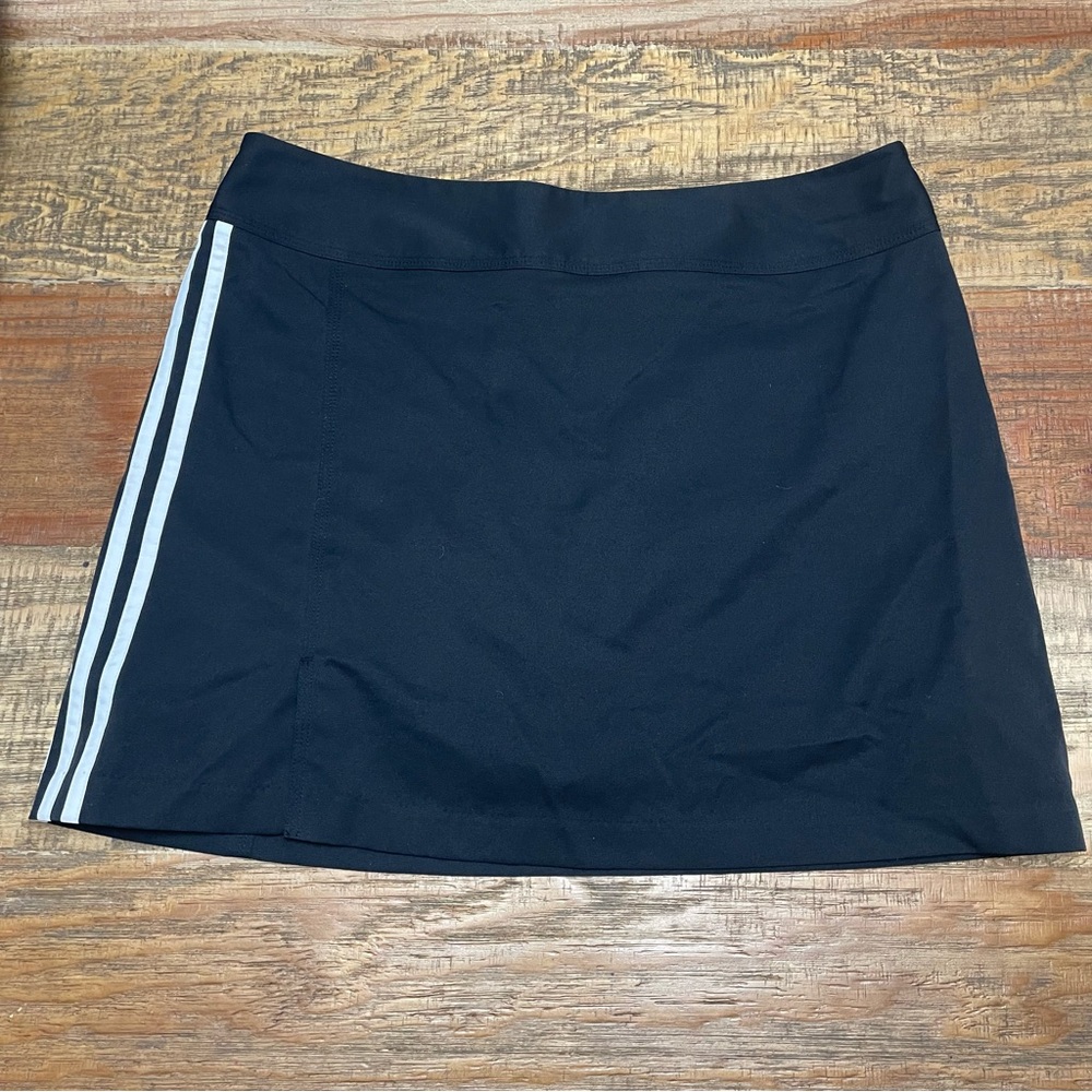 adidas Black Athletic Skort with White Side Stripes